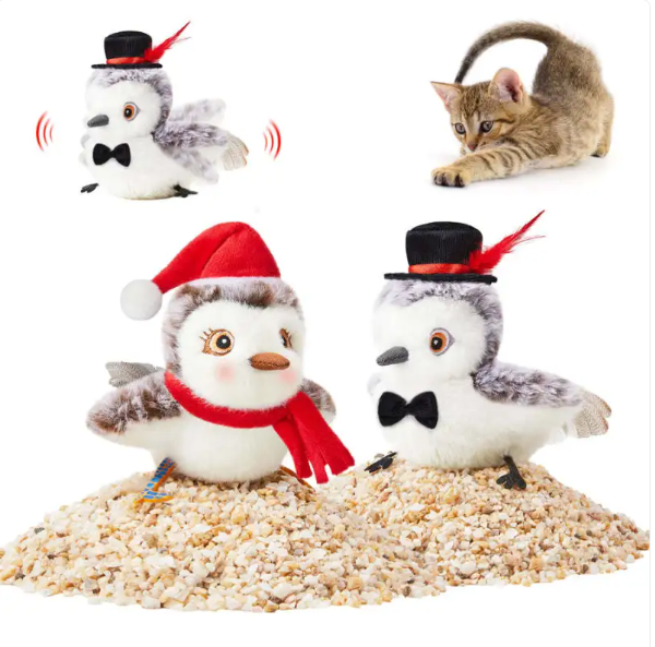 USB Rechargeable Interactive Flapping Bird Cat Toy
